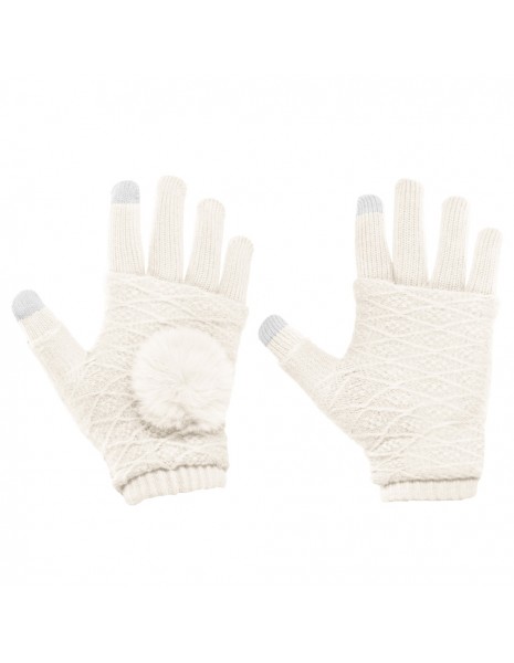 TOUCH SCREEN GLOVES WHITE